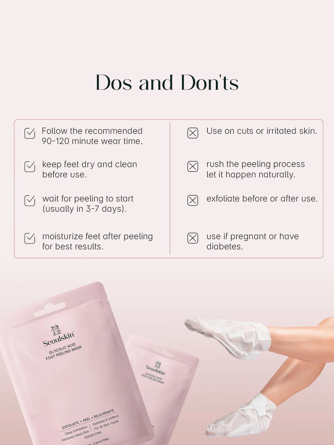 seoulskin glycolic acid foot peeling mask